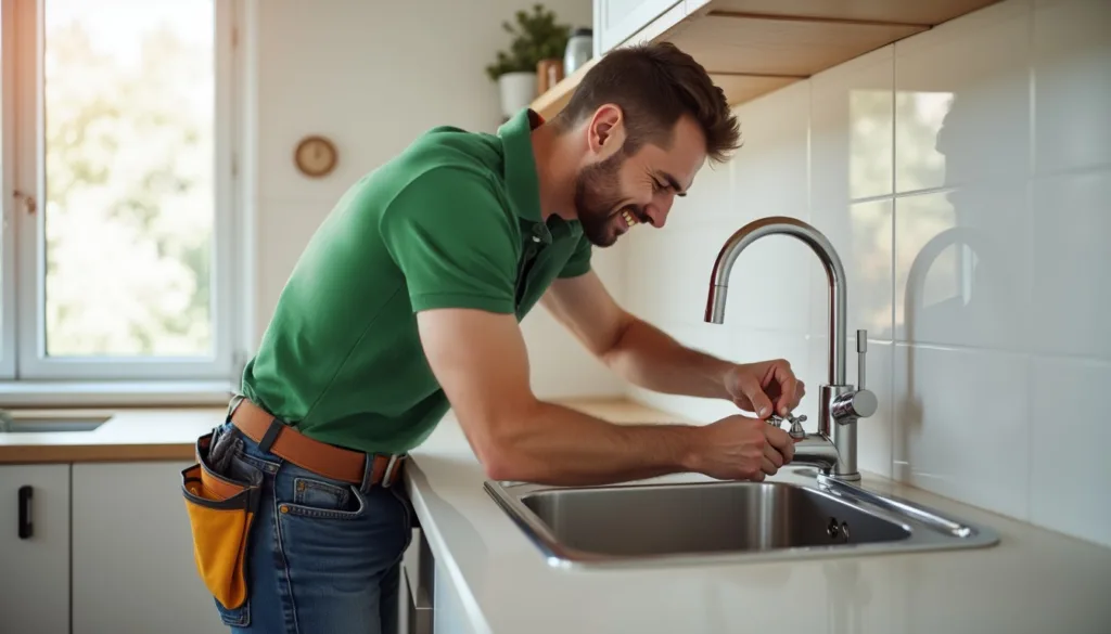 plumber fixing sink