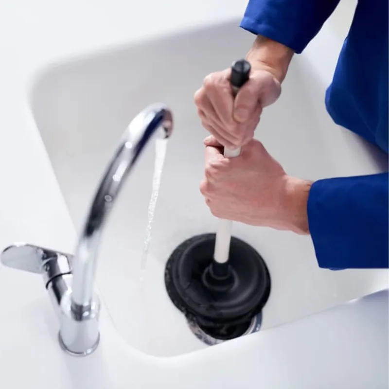 plumber plunging sink