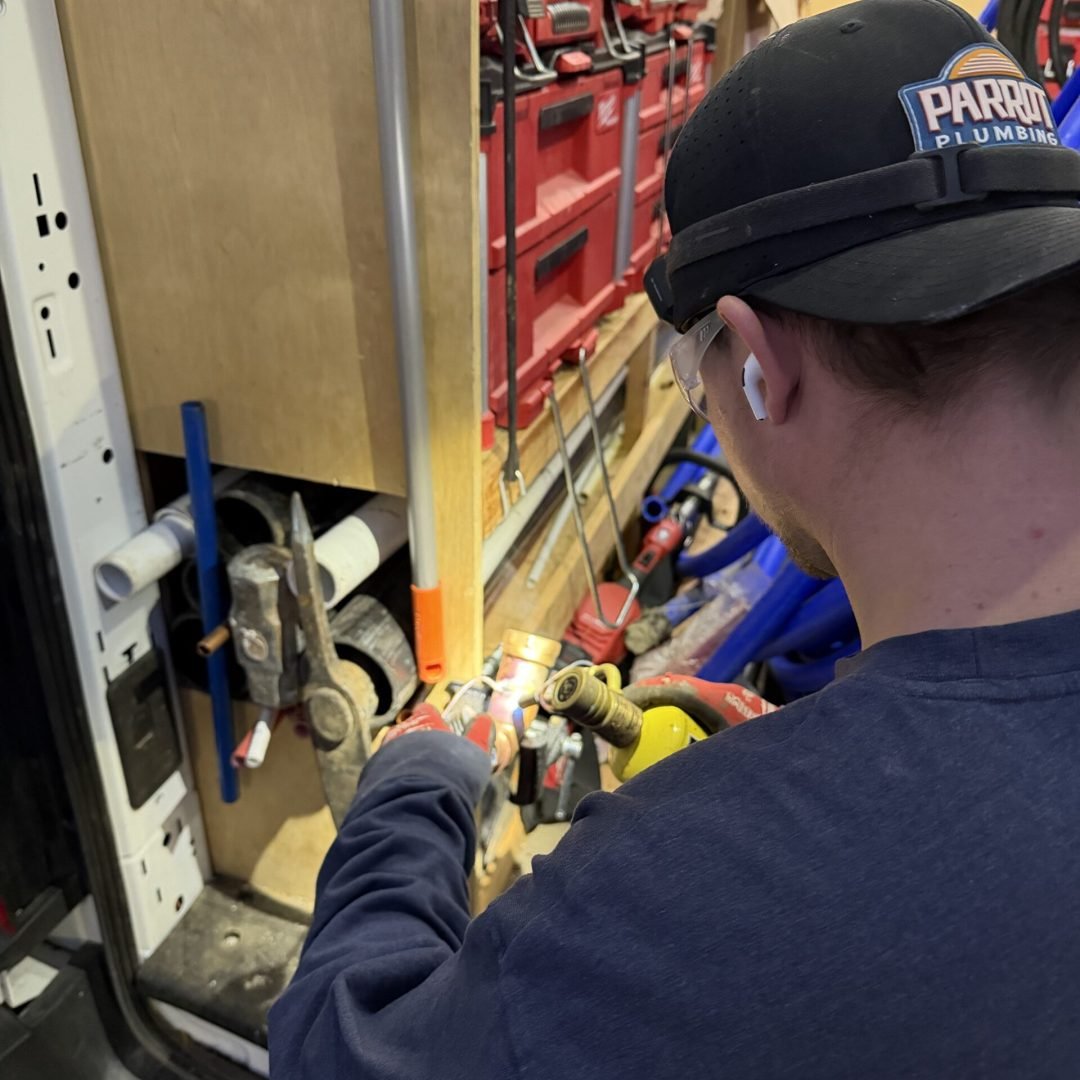 plumber handling tools